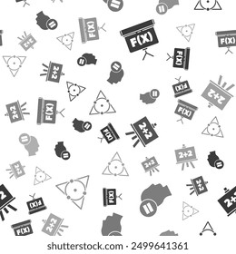 Set Chalkboard, Calculation, Chalkboard and Triangle math on seamless pattern. Vector