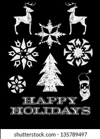 Set of Chalkboard holiday design elements 1