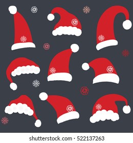 Set of Chalkboard Santa Hats