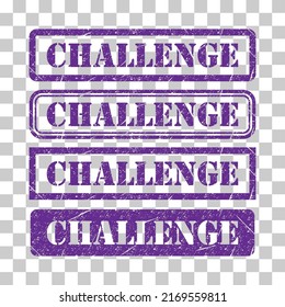 Set of Challenge stamp symbol, label sticker sign button, text banner vector illustration .