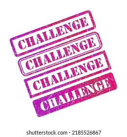Set of Challenge stamp symbol, label sticker sign button, text banner vector illustration .