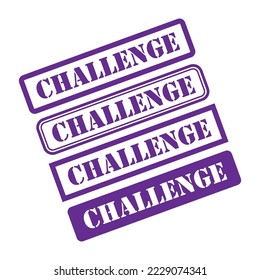 Set of Challenge stamp symbol, label sticker sign button, text banner vector illustration .