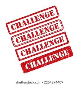 Set of Challenge stamp symbol, label sticker sign button, text banner vector illustration .