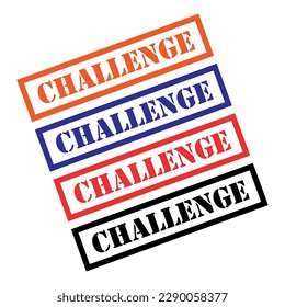 Conjunto de símbolos de marca Challenge, botón de signo de etiqueta adhesiva, ilustración vectorial de banner de texto.