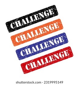 Set of Challenge stamp symbol, label sticker sign button, text banner vector illustration .