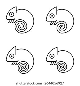 Conjunto do logotipo Camaleão. Design de ícones. Elementos do modelo