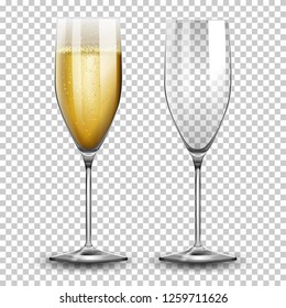 Set of champagne glasses illustration