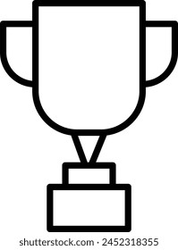 Set of Champion cup and medal. Outline winner laurel wreath. Cup icon in line. Vector Illustration.