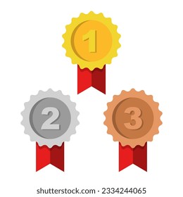 Set of champion medals vector ilustration