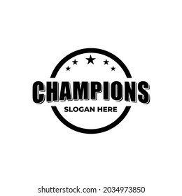 Set of the Champion sports league vector logo emblem badge graphic with star