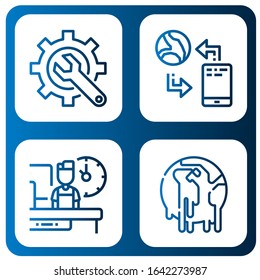 Set of change icons. Such as Content, Communication, Shift, Climate change , change icons