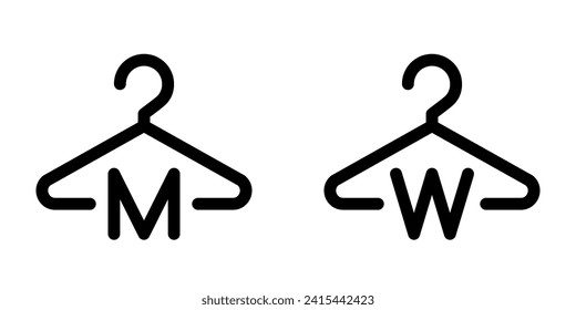 Set of changing room line icons. Vector graphics