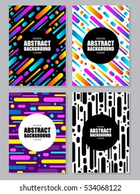 Set of chaotic geometry backgrounds. Use for Covers, placards, banners, posters, flyers. Vector illustration.