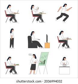 set of character activity for business, vector