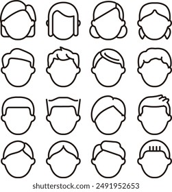 Set of Character Avatar Icon Illustrations