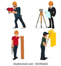 Set character builder and repairman.  Tools for construction and repair. Vector.