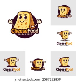 Set of Character Cheese logo design concept vector. Creative Cheese food Logo Design Template