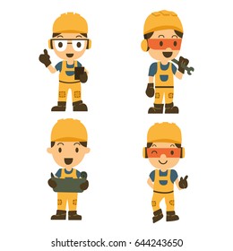 Set of Character Constructor showing as a symbol of approval for using in presentations, etc.