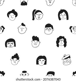 Zeichensatz im Doodle-Stil, Vektornahtloses Muster.