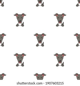 Set of character greyhound dog faces showing different emotions for design.