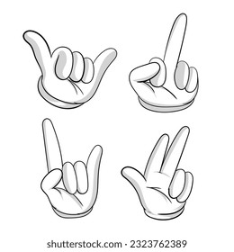 set of character hand vector icon for design. hand icon. hand signs and symbols. hand clipart
