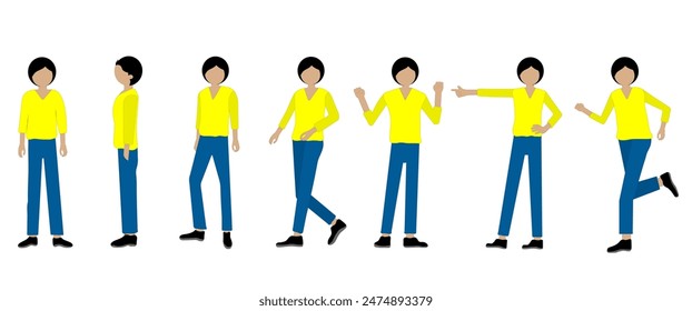 set personaje hombre. Utilizado para la decoración, diseño publicitario, Sitios web o publicaciones, Anuncios, carteles y folletos. 
