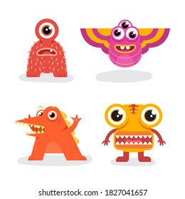 Conjunto De Caracteres Diseño De Mascota Vector De Monstruo