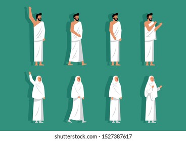 348 Muslim wearing ihram clothes Stock Illustrations, Images & Vectors ...