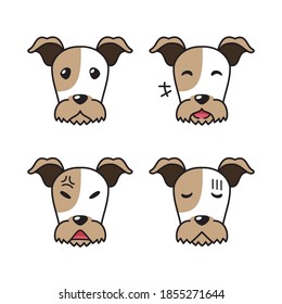 Set von Charakterdraht Fox Terrier Hunde Gesichter zeigen verschiedene Emotionen für Design.