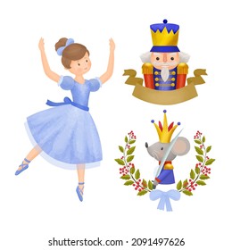 Set of characters from the ballet Nutcracker