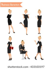 Set characters business woman, Business Girl, different poses
