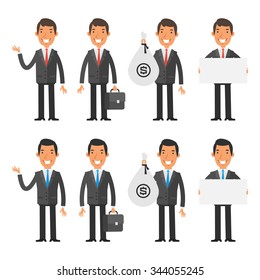 Set characters businessman