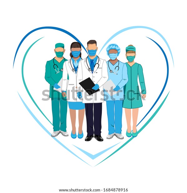 Set Characters Doctors Overalls Thanks Doctors Stock Vector (Royalty ...