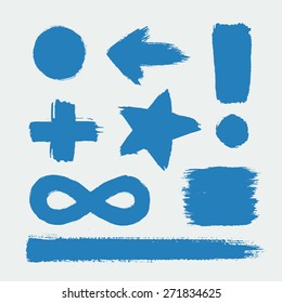 Set of characters drawn with paint