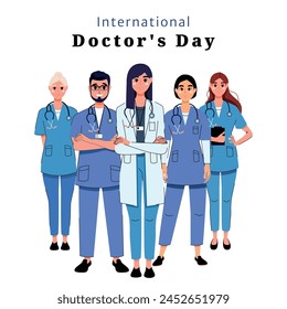 A set of characters from medical doctors and staff. The team on the health of people and animals. Doctor, nurse, surgeon. Health and care for the body. Medicine and hospital. Treatment. Vector 