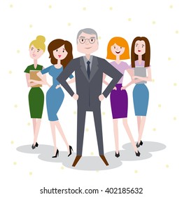 set characters office team for use in design. business people 