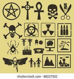 a set of characters on different themes