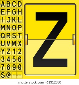Zeichensatz auf einem mechanischen Flipptisch