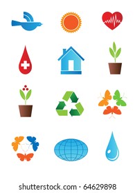 set of characters on the theme of peace and ecology. Vector.