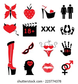 Set of characters on the theme of sex. 