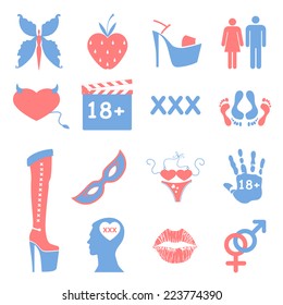 Set of characters on the theme of sex.  