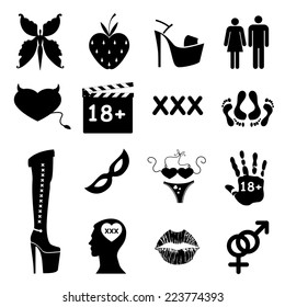 Set of characters on the theme of sex. 