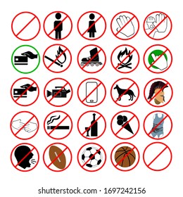 Set of characters prohibiting certain activities.