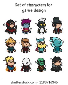 A set of characters ready for animation. Character for mobile applications and game design. 