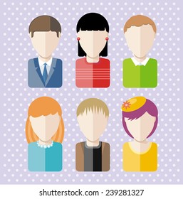 Set characters silhouettes of people different professions architect designer businessman businesswoman student in flat design cartoon style on white background