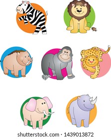 Set of characters that live in the jungle