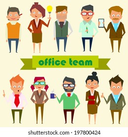 set characters for use in design. office team. vector.