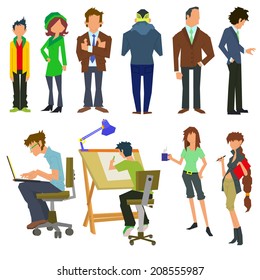 set characters for use in design. office team. vector.