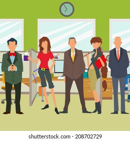 set characters for use in design. office team. a team of professionals working in the office. vector.