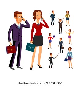 set characters for use in design. office team. vector. art man women